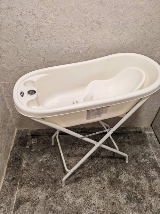 Вана с оттичане, подложка и стойка Lorelli - 88 cm, бяла