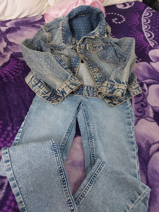 Geaca blugi Little Kids și blugi H&M 7-8 ani/128