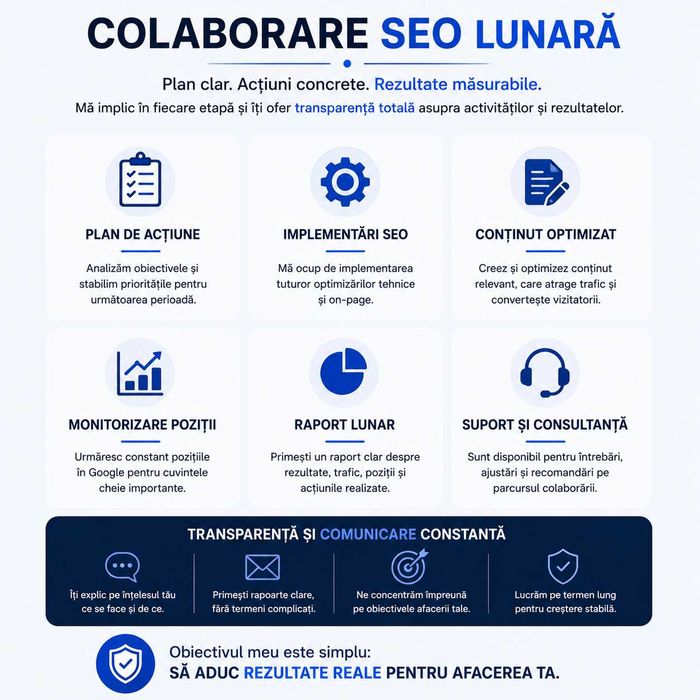 Optimizare SEO + implementare + mentenanță website - Specialist SEO freelancer