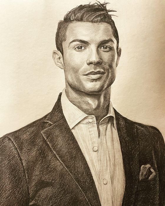 Продам рисунок портрет рисунок Криштиано Роналду CR7. От автора.