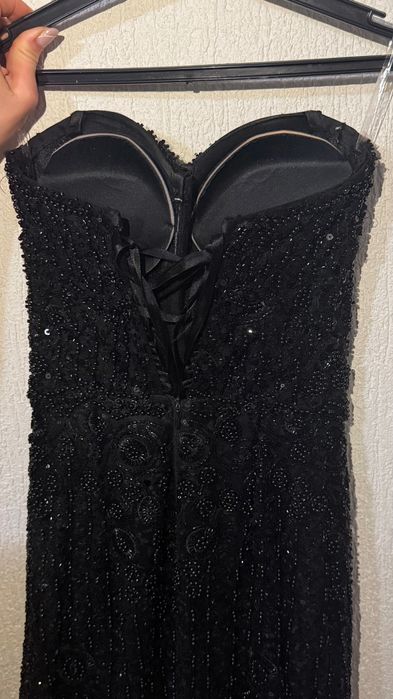 Бална черна рокля с камъни / рокля за специални поводи