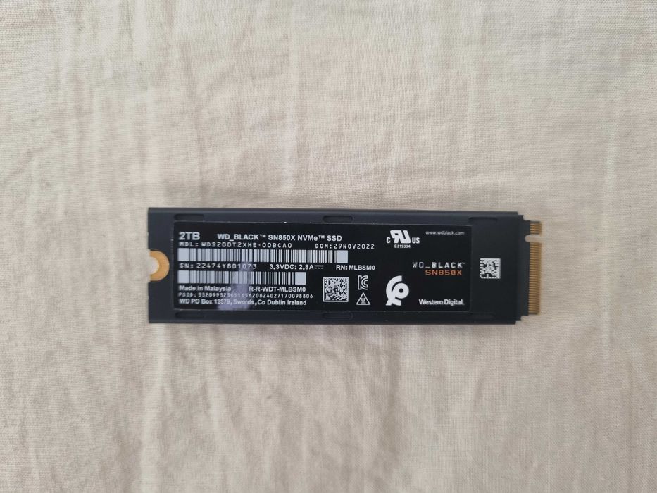 SSD WD Black SN850X, 2TB, PCIe Gen4 x4, NVMe, с радиатор