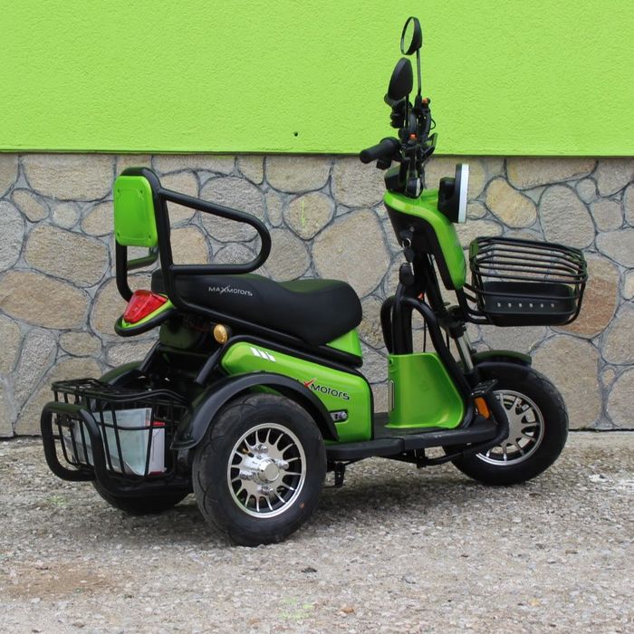 Двуместна електрическа триколка Pudding 1800W-48V-20Ah GREEN