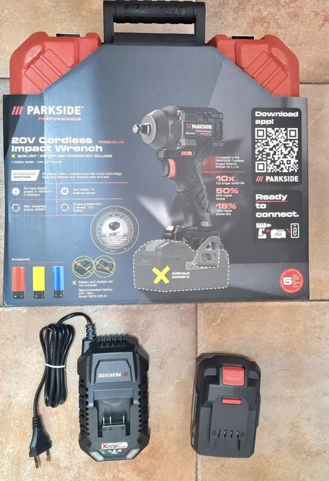 Ексцентър шлайф 20v 60€ Пистолет горещ въздух 20v 45€ Ударен винтоверт 226Nm 60€, Гайковерт 600Nm 85€