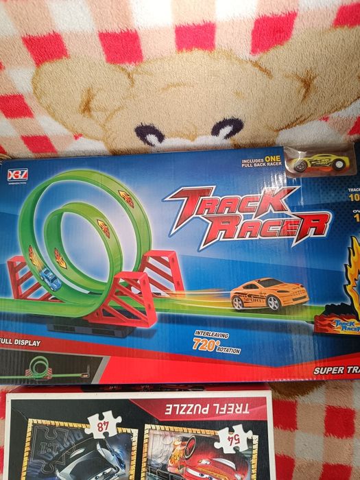 Puzzle Cars 4 în 1+ circuit mașinuță cadou