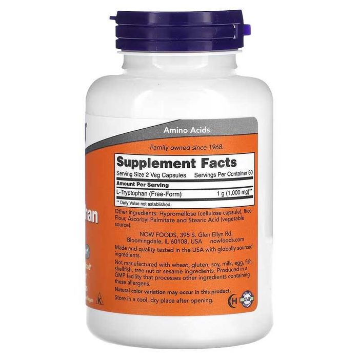 NOW Foods L-Tryptophan L-триптофан Л-триптофан L-Tryptophan Triptofan