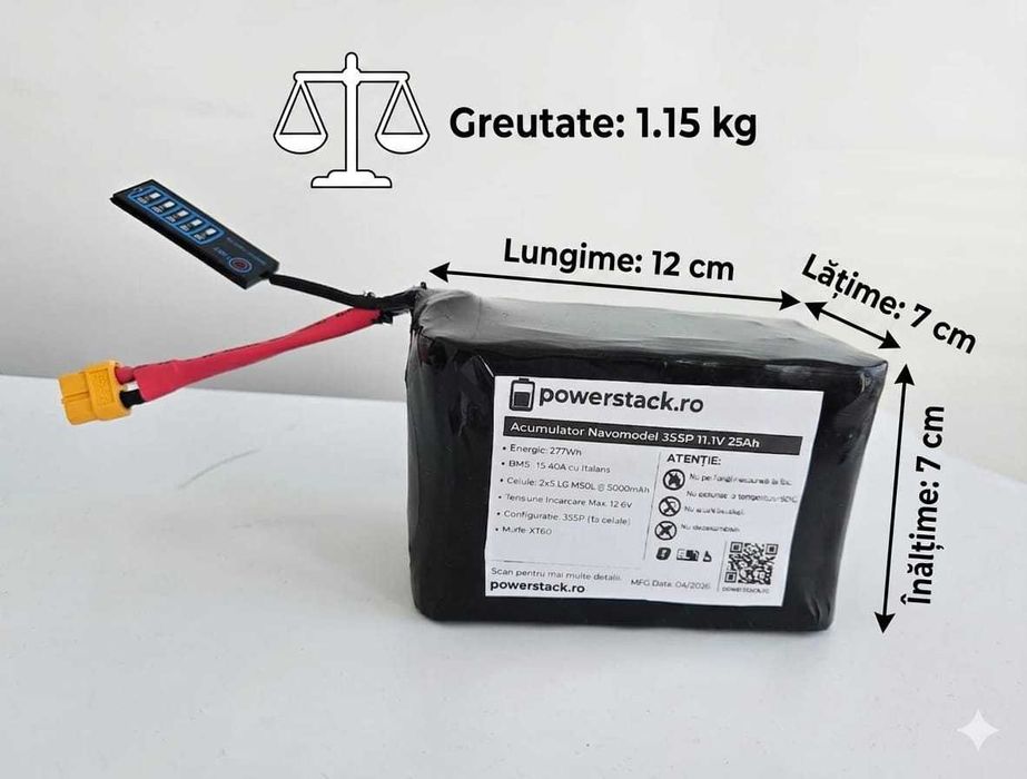 Baterii navomodel Li ion 3S 4S 15Ah 20Ah 25Ah 30Ah autonomie mare LG BAK