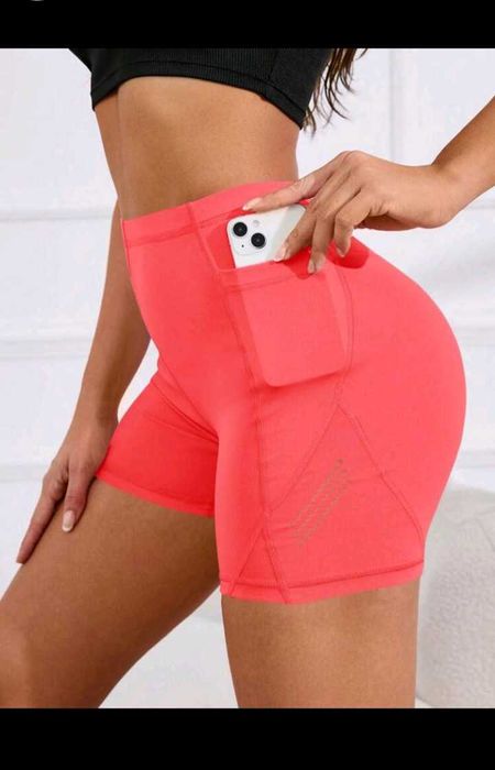 Șort/Colanti scurti roz cu buzunare, Yoga/sport