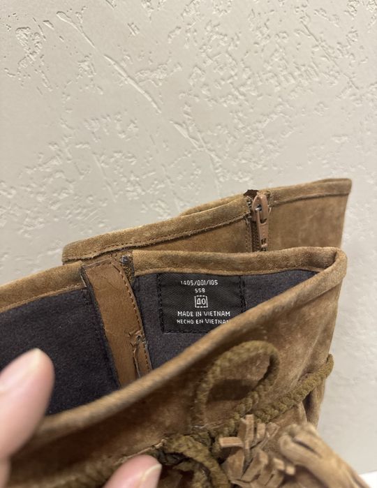 Сапоги замшевые Zara