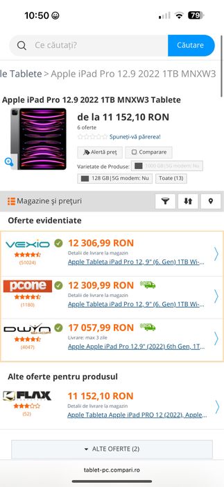 Tableta Apple iPad Pro 12,9" (6. Gen) 1TB Wi-Fi Space Grey ca noua !