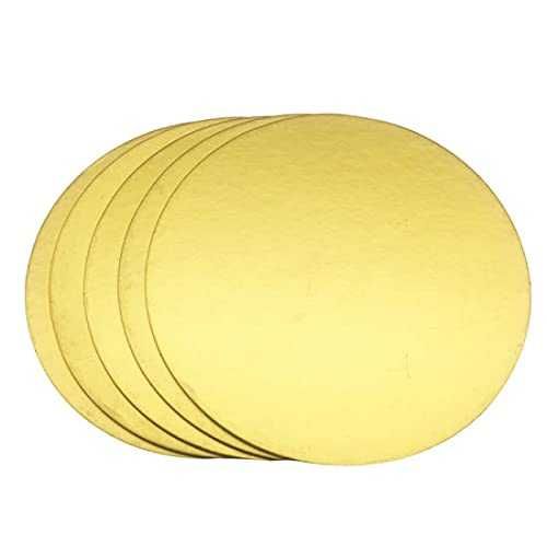 Кръгла Двулицева подложка за Торта, Златист/Черен, Мукава, 1.6 мм