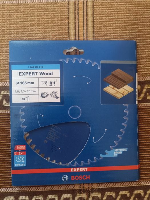 Bosch - Expert wood - Pânză fierăstrău circular, lemn, 165x20x1.8mm, 48 dinți