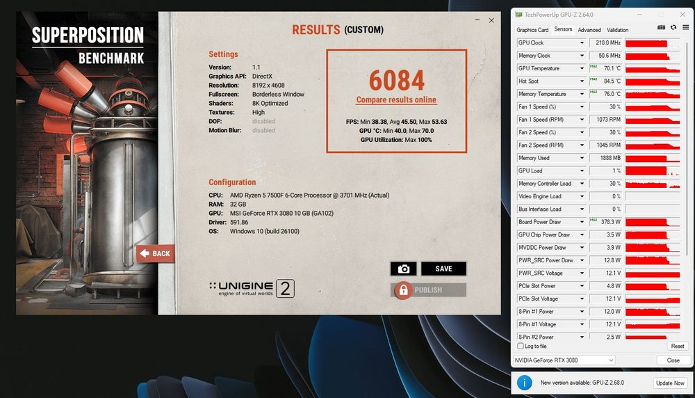 Видеокарта RTX 3080 MSI Suprim X