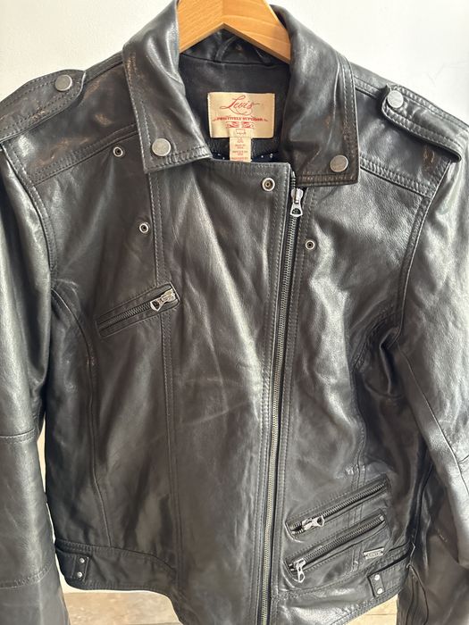 Geacă Biker Levi's Originală Damă – 100% Piele Naturală de Miel, Mărimea L