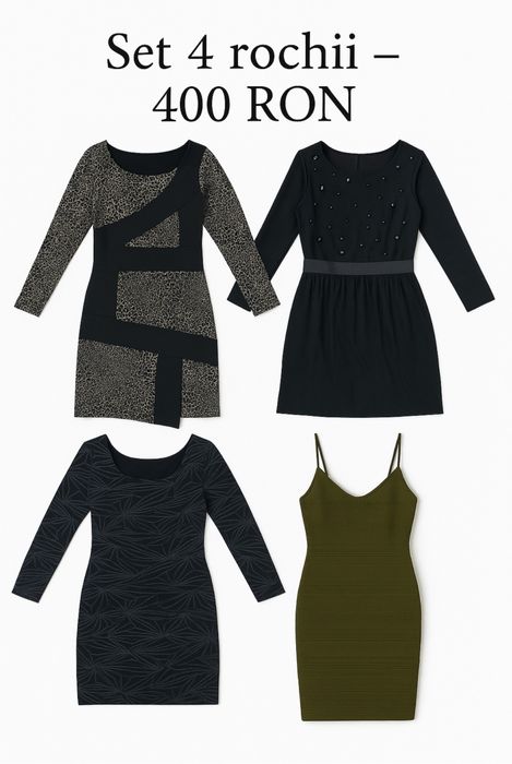 Set 4 rochii fashion – Mărimea M – Doar 400 RON!
