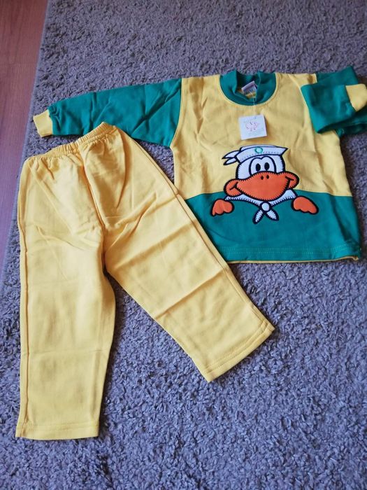 Български памучен детски бебешки комплект 2 части