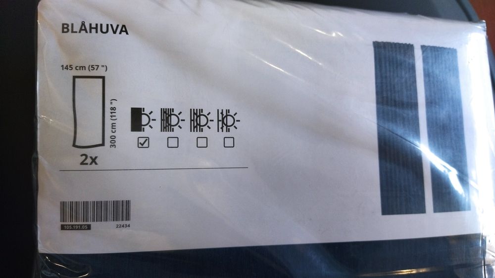 Светлоизолиращи завеси тъмносини к-т 2 бр, 145x300 см