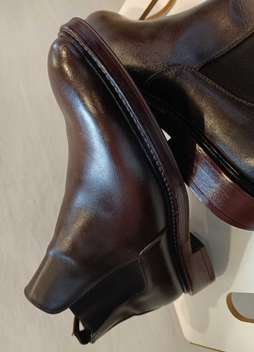 Ghete chelsea 40.5 41 plain toe Massimo Dutti piele naturala moale