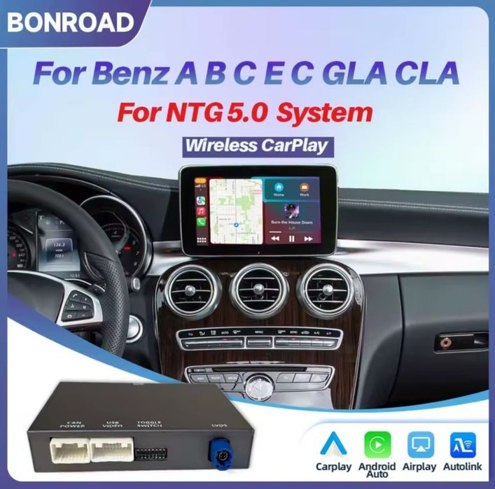 Продавам чисто нов, неотварян CarPlay и Android Auto модул за Mercedes-Benz с NTG 5.0 система.