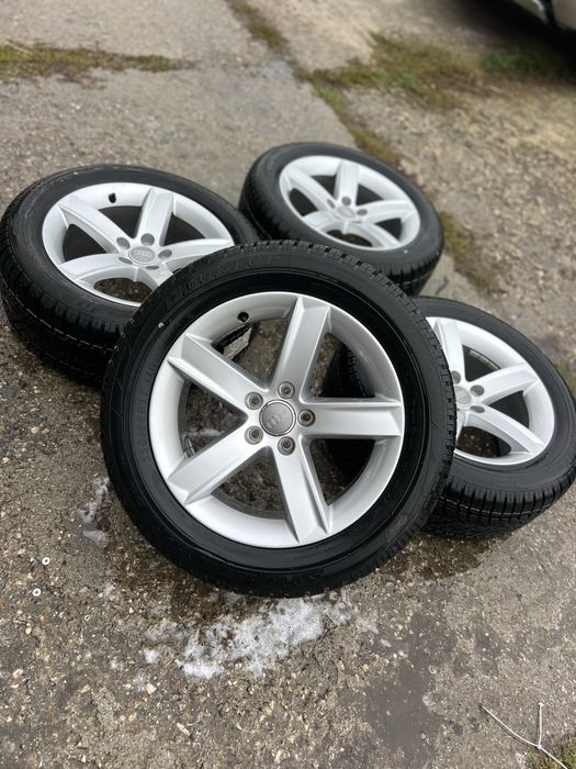 ЧИСТО НОВИ джанти AUDI с НОВИ ЗИМНИ гуми Dunlop 225/55/17 .