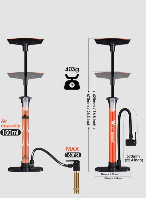 Pompă cu cilindru gonflabil vertical . Otel inoxidabil