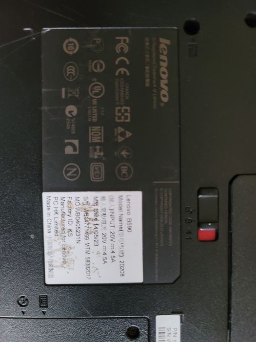 Продаётся ноутбук LENOVO B590