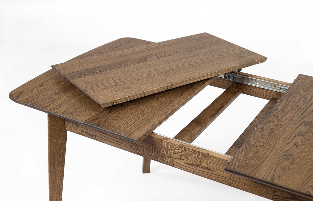 Masa lemn de stejar extensibila, MARY, fumuriu, 120-160 x 80 cm