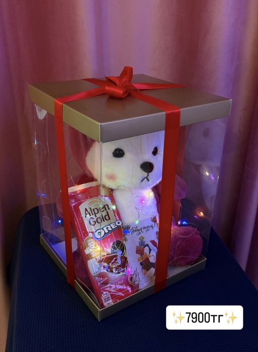 Новогодний подарок для девушки | бокс на новый год киндер сладости