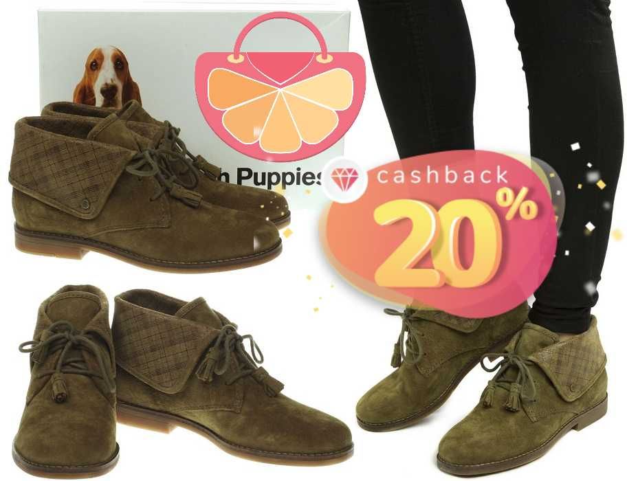 HUSH PUPPIES № 38 – Дамски боти ест. велур "KHAKI BOOTS" нови с кутия