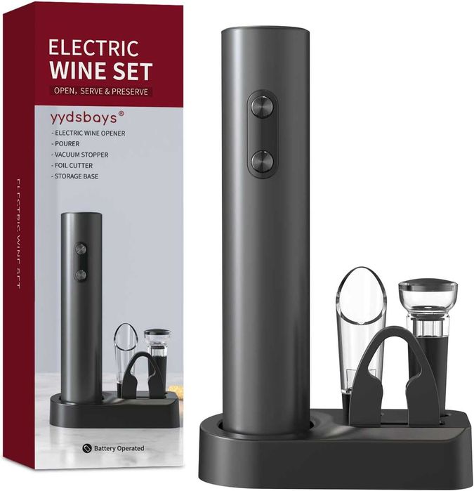 Електрическа отварачка за бутилки вино автоматичен тирбушон 4 в 1 USB