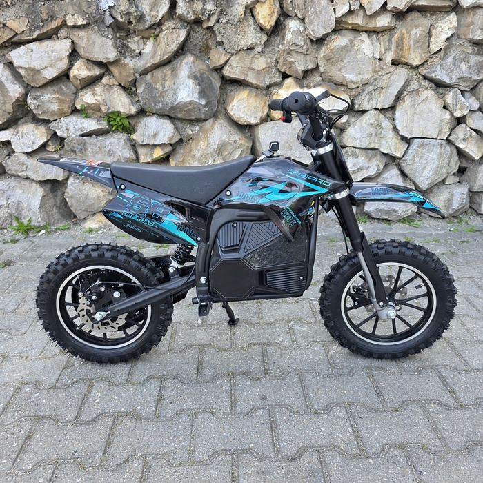 Motocross Electric Pentru Copii KXD Pro Germany 1000W 36V roti 10 inch Turcoaz Nou adus din Germania