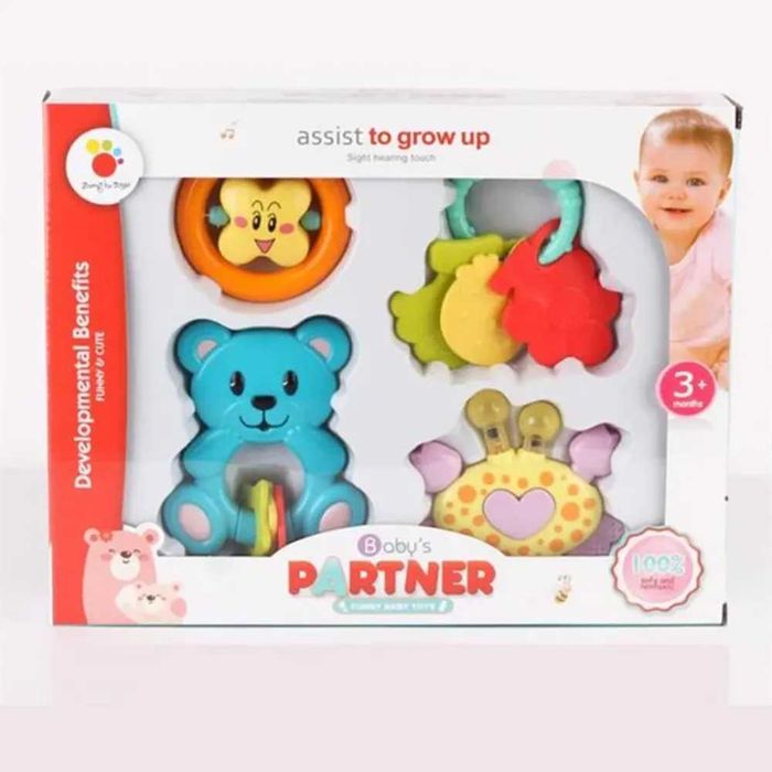 Set 4 Jucarii Interactive  Senzoriale Dentitie Zornaitoare Bebe