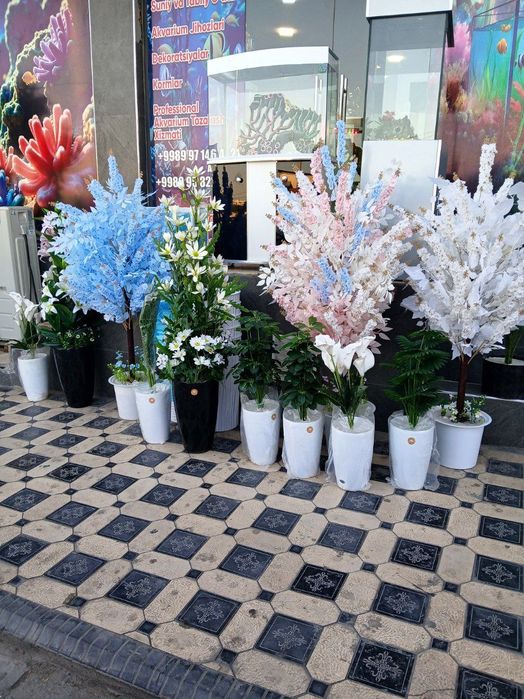 Суний гуллар ва дарахтлар олами искусственные цветы и деревья