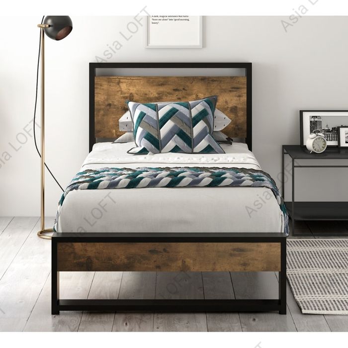Металлическая Кровать Односпальная, Евро Стиле, Лофт Темир Кровать,