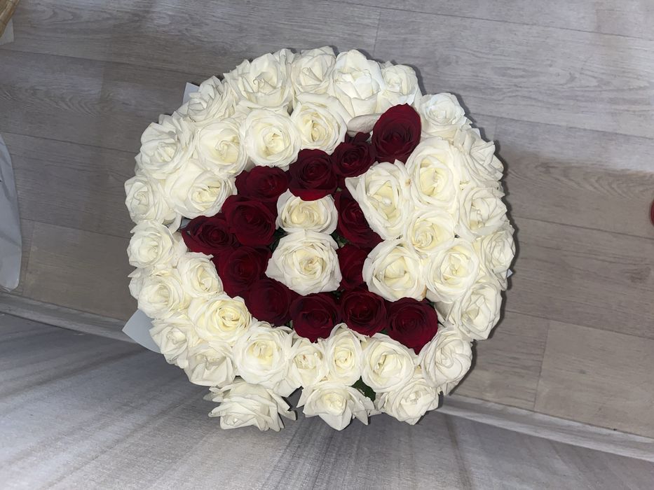 Белый роза 51шт за 30тыс