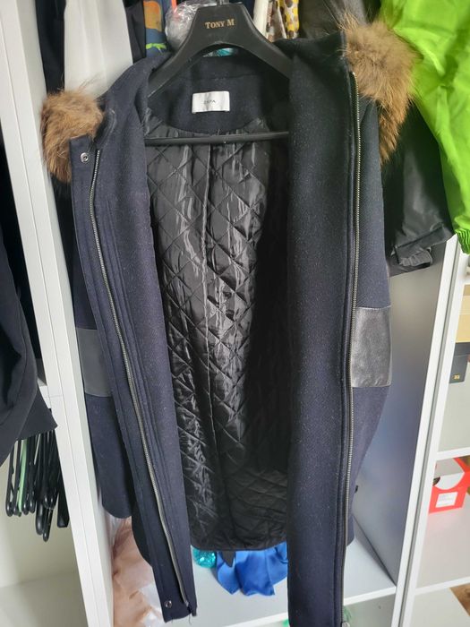 ZAPA  2 броя Сиво и тъмно синьо вълнено палто размер S