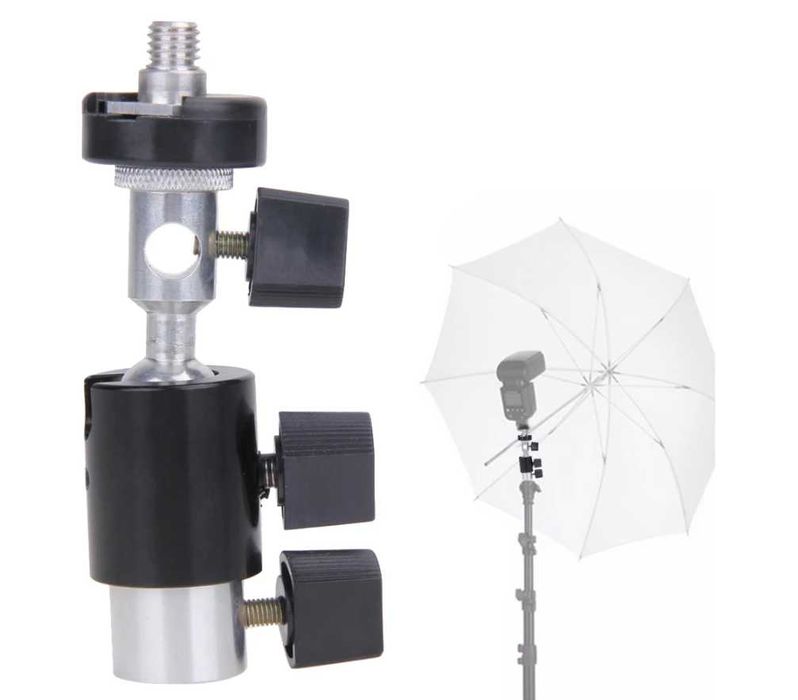 Комплект фото осветление: чадър, статив и държач за светкавица