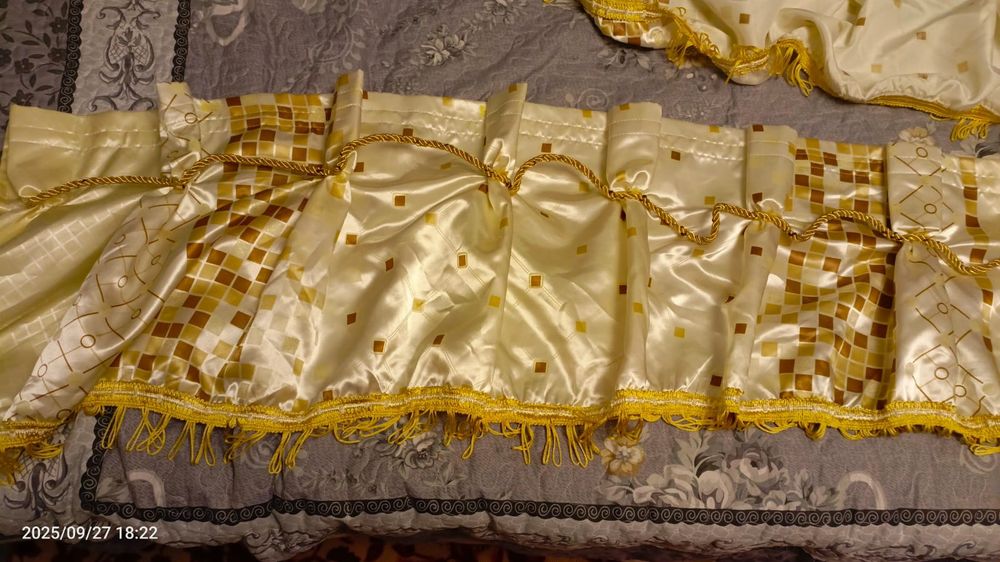 Ламбрекен бежевый, тюль