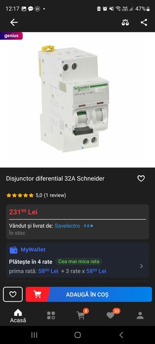 Disjunctor diferential 32A Schneider