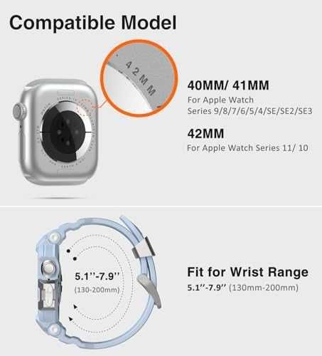 Нова Apple Watch каишка с калъф удароустойчива синя 42 41 40mm за часовник