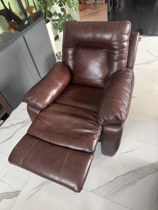 Разтегателен фотьойл / кресло - естествена кожа
