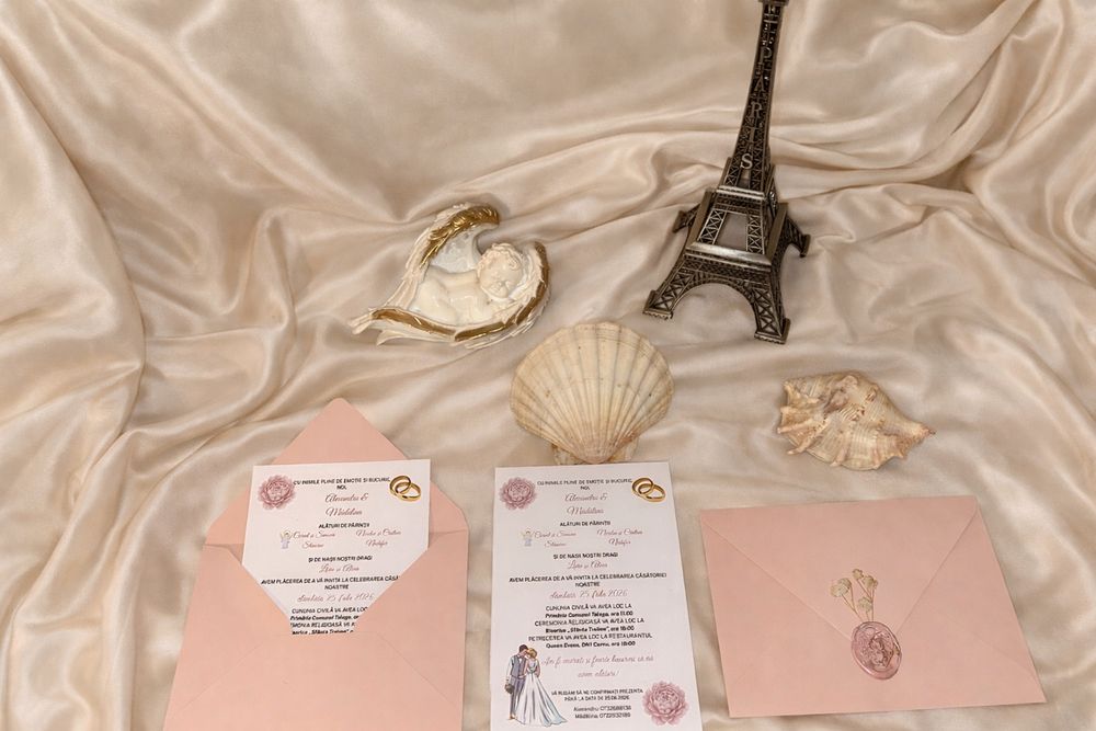 Papetărie Nuntă Premium – Invitații Luxury + Meniuri & Plicuri