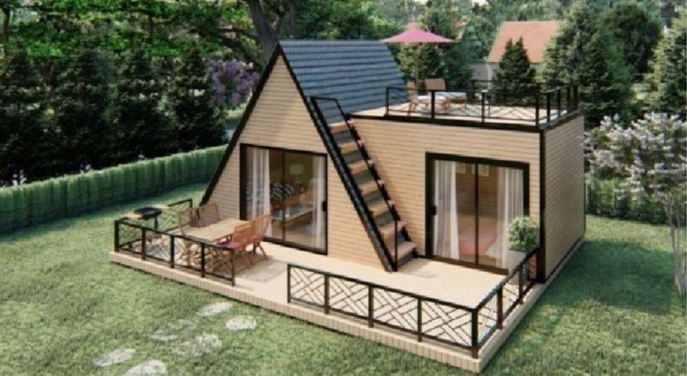 Cabane tip Aframe la cheie la super pret