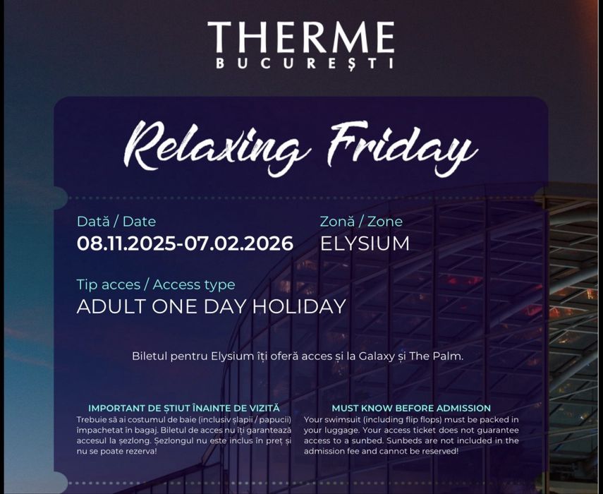 2 x Bilete Therme Elysium AllDay