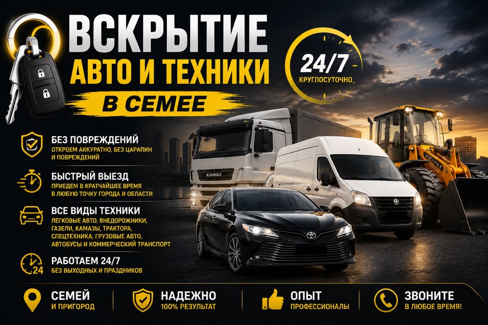 Вскрытие авто в Семее 24/7