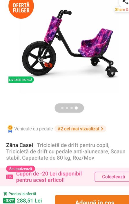 Trotinete drift cu pedale