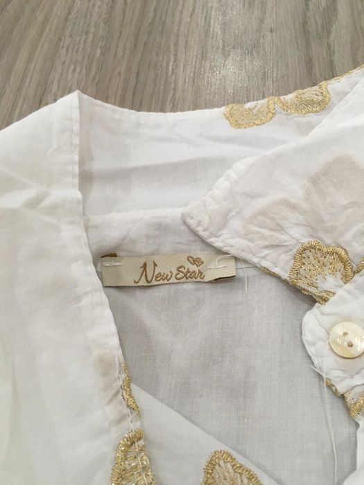 New Star Italy риза с бродирани златни цветя