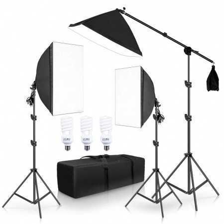 Kit 3 softbox (macara + geanta) 3x bec 150W