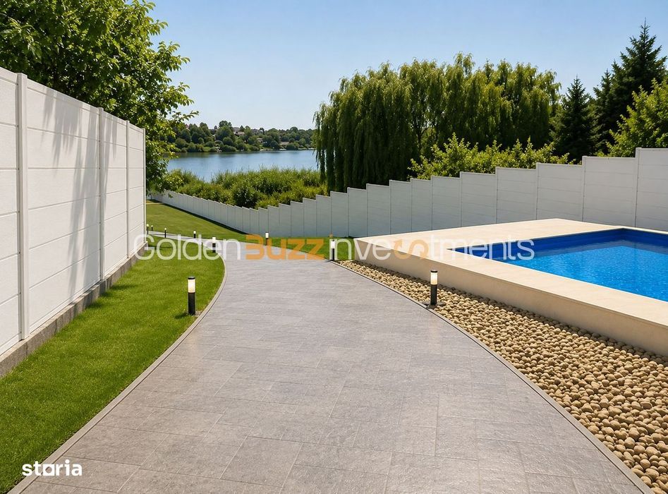 Vilă premium pe malul lacului – Izvorani | Piscină | Smart Home