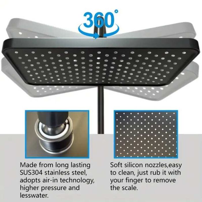 Луксозна Душ система с термостатен смесител 4 функции пиано бутони